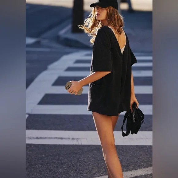 Free People Hot Shot Tee Romper - Picture 3 of 5